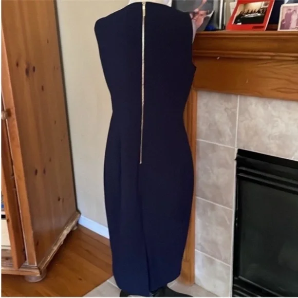 Ted Baker Ted Baker Elegant Astriid Navy Blue Sleeveless Dress Sz US Or Ted Sz 6 - Picture 4 of 8